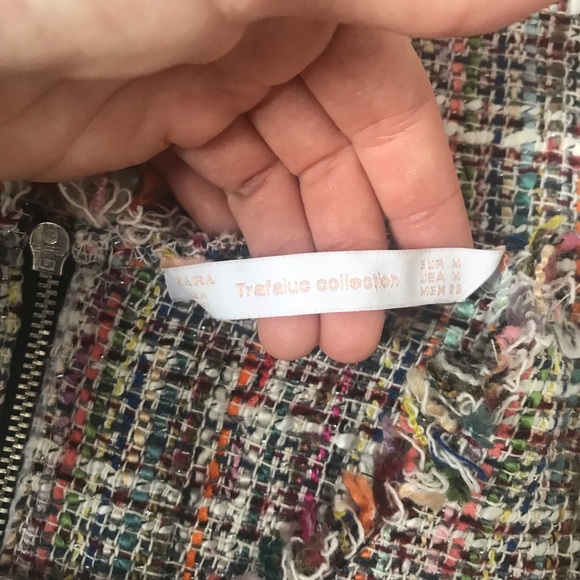 Zara Rainbow Tweed Fringe “Cropped” Top - Picture 3 of 3